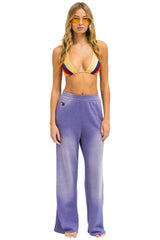 ESSENTIAL WIDE LEG POCKET SWEATPANTS - FADED GRAPE