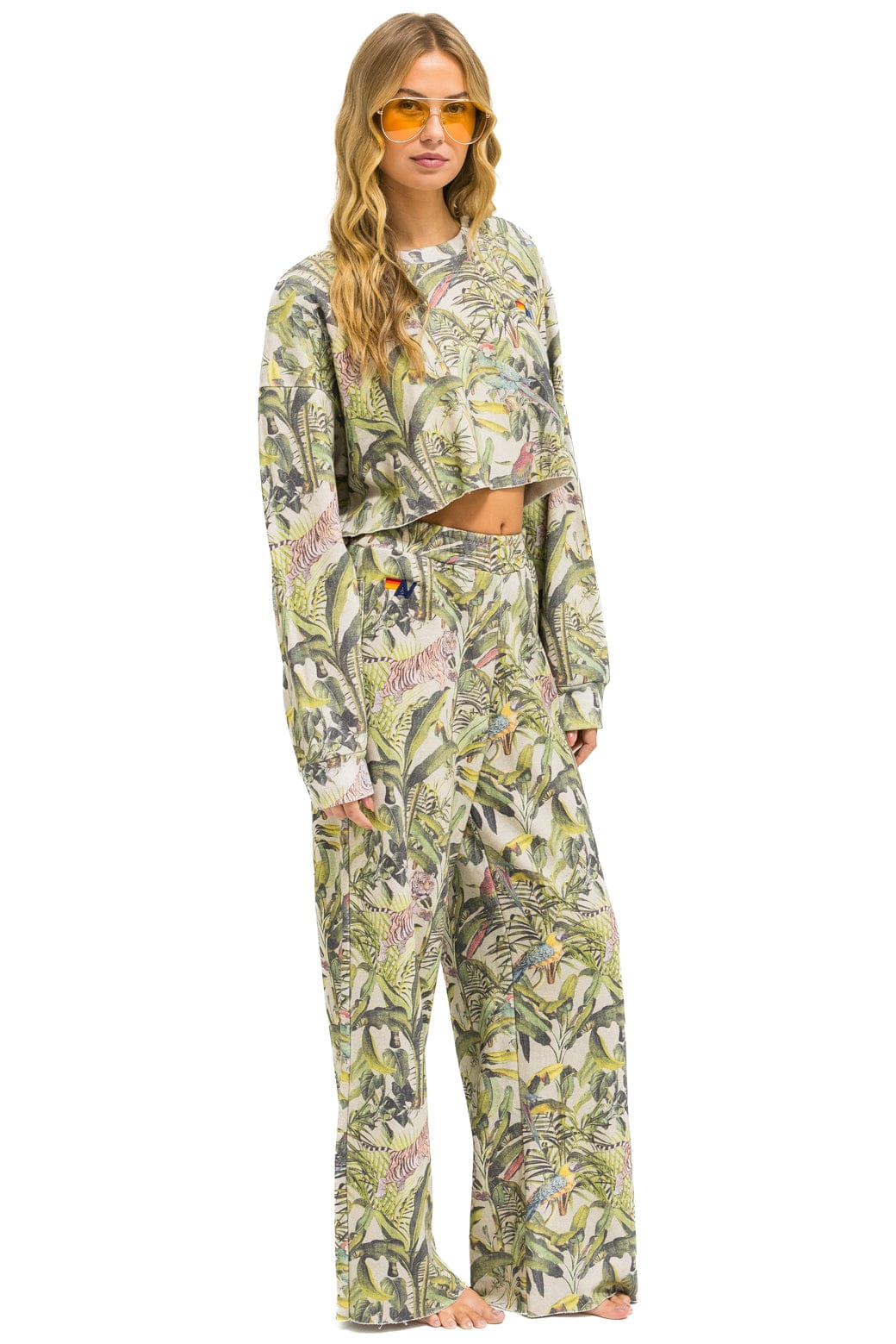 JUNGLE WIDE LEG POCKET SWEATPANTS - SAND