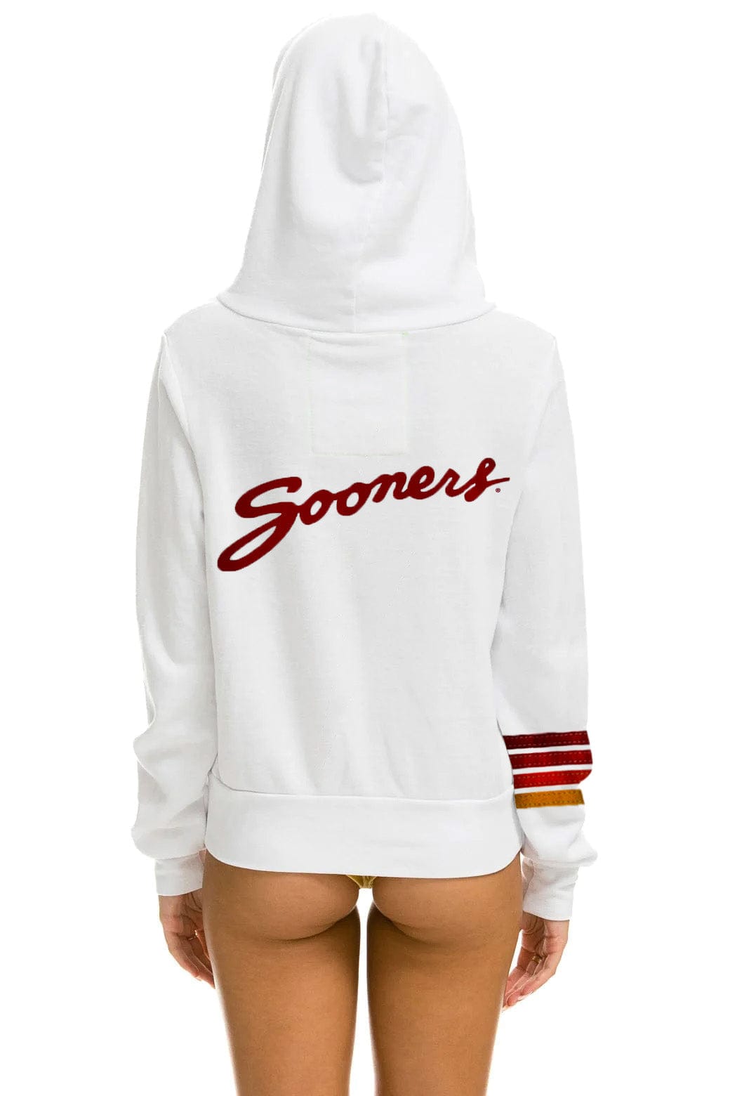 UNIVERSITY OF OKLAHOMA SOONERS ZIP HOODIE - WHITE