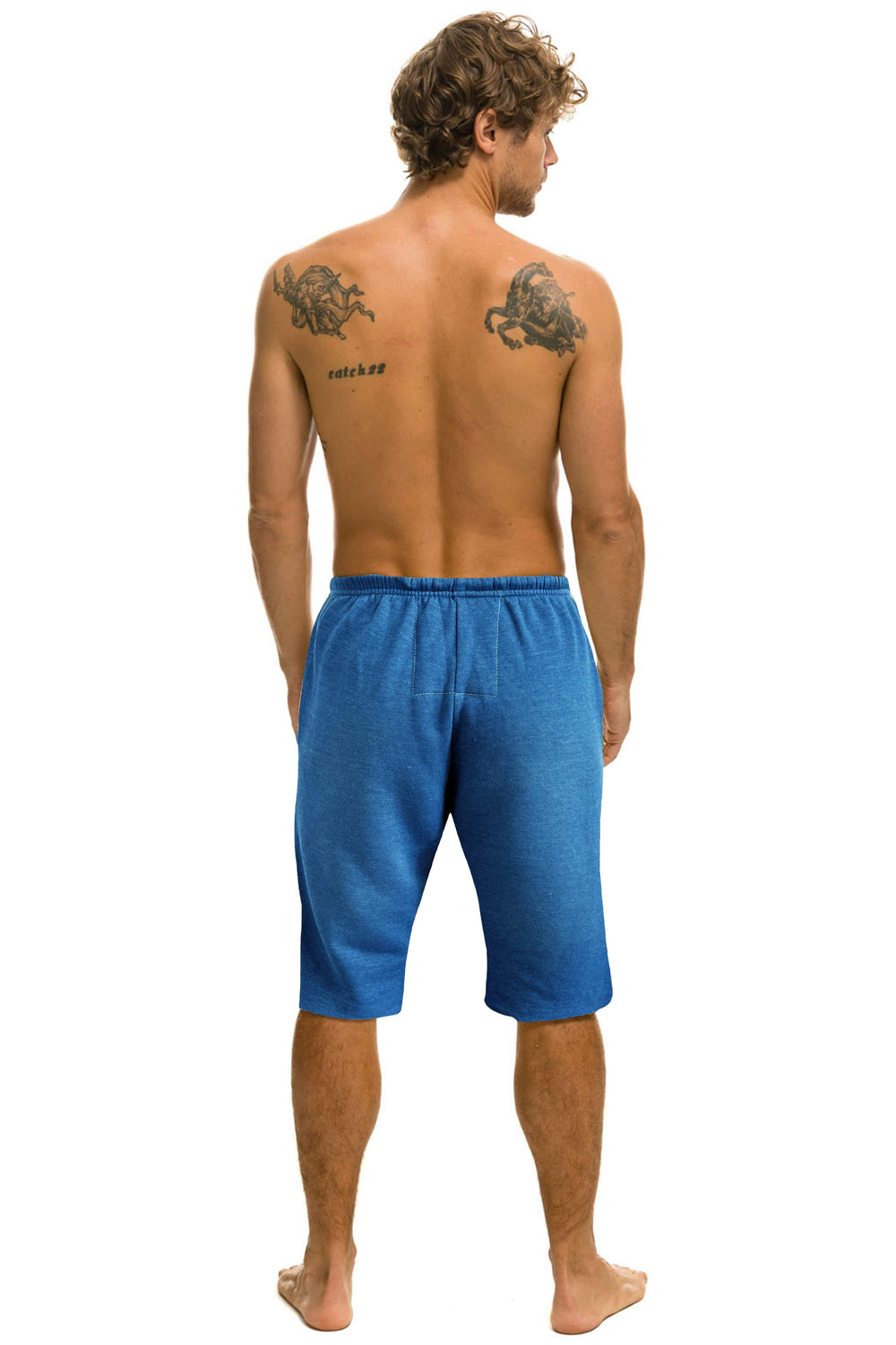 VINTAGE LOGO MENS SWEATSHORTS - FADED WATER