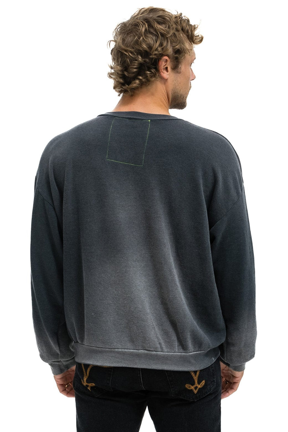 LIVE FREE + ADVENTURE PATCH RELAXED CREW SWEATSHIRT - FADED SMOKE