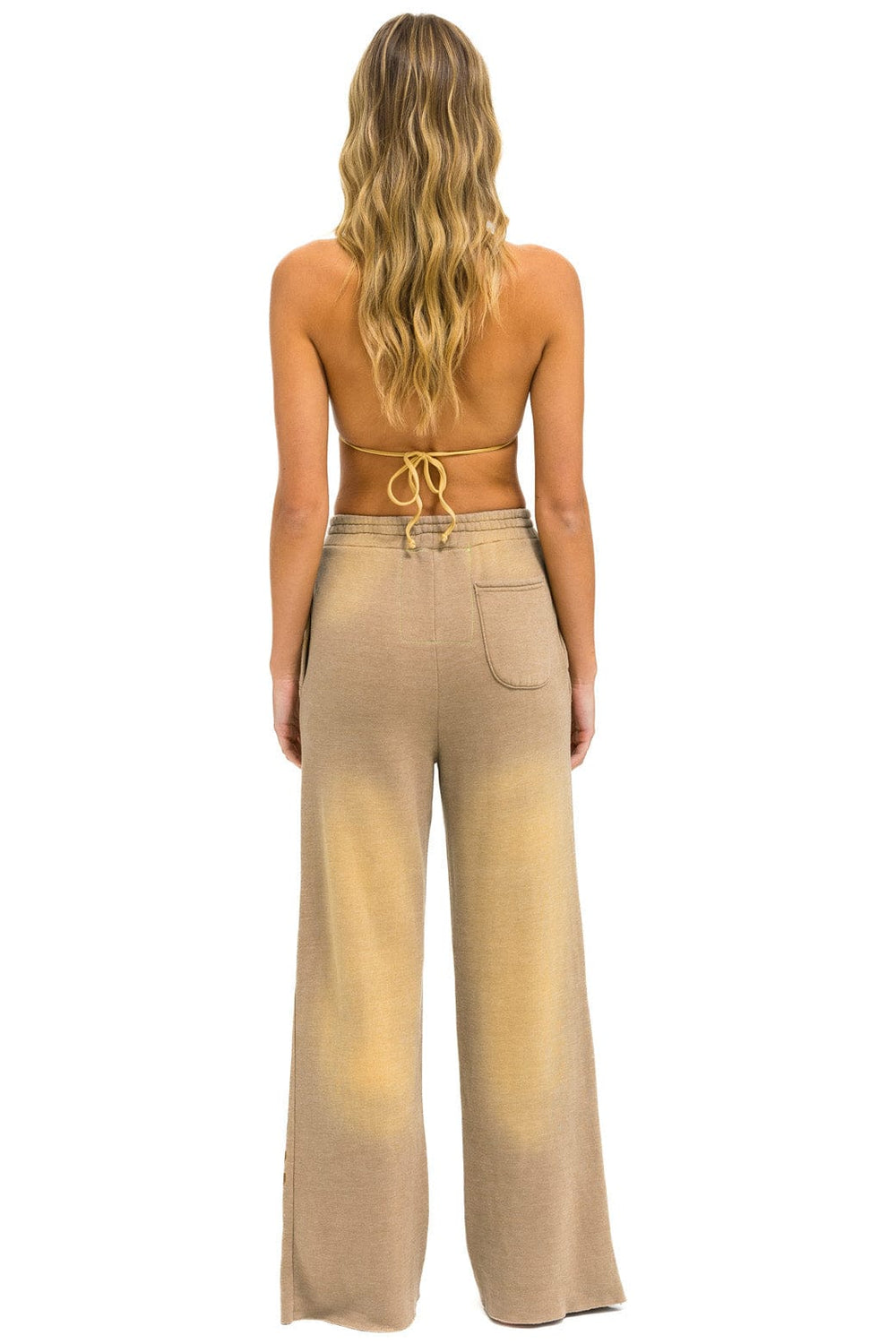AN 3D WIDE LEG POCKET SWEATPANTS - FADED TAN