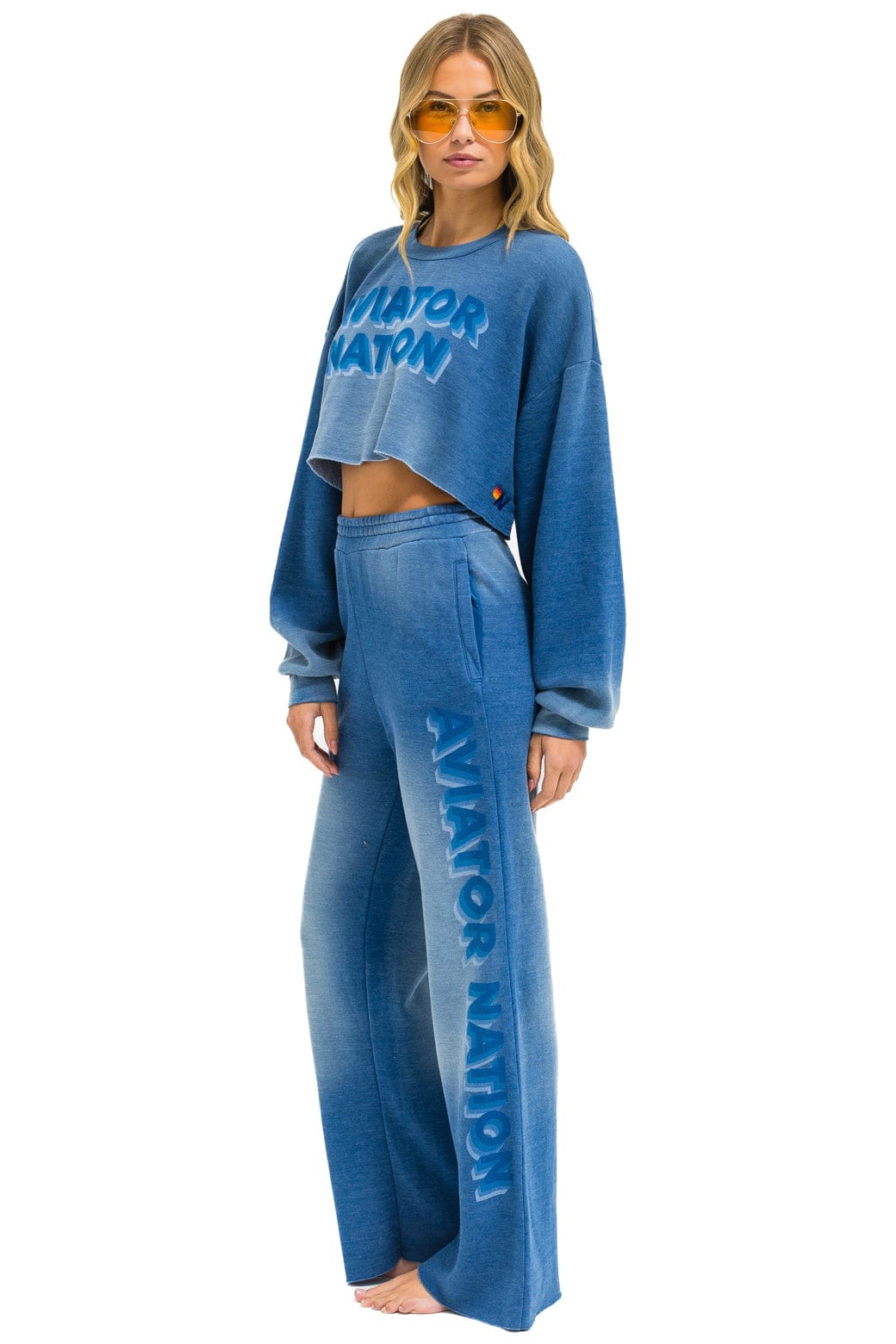 AN 3D WIDE LEG POCKET SWEATPANTS - FADED WATER