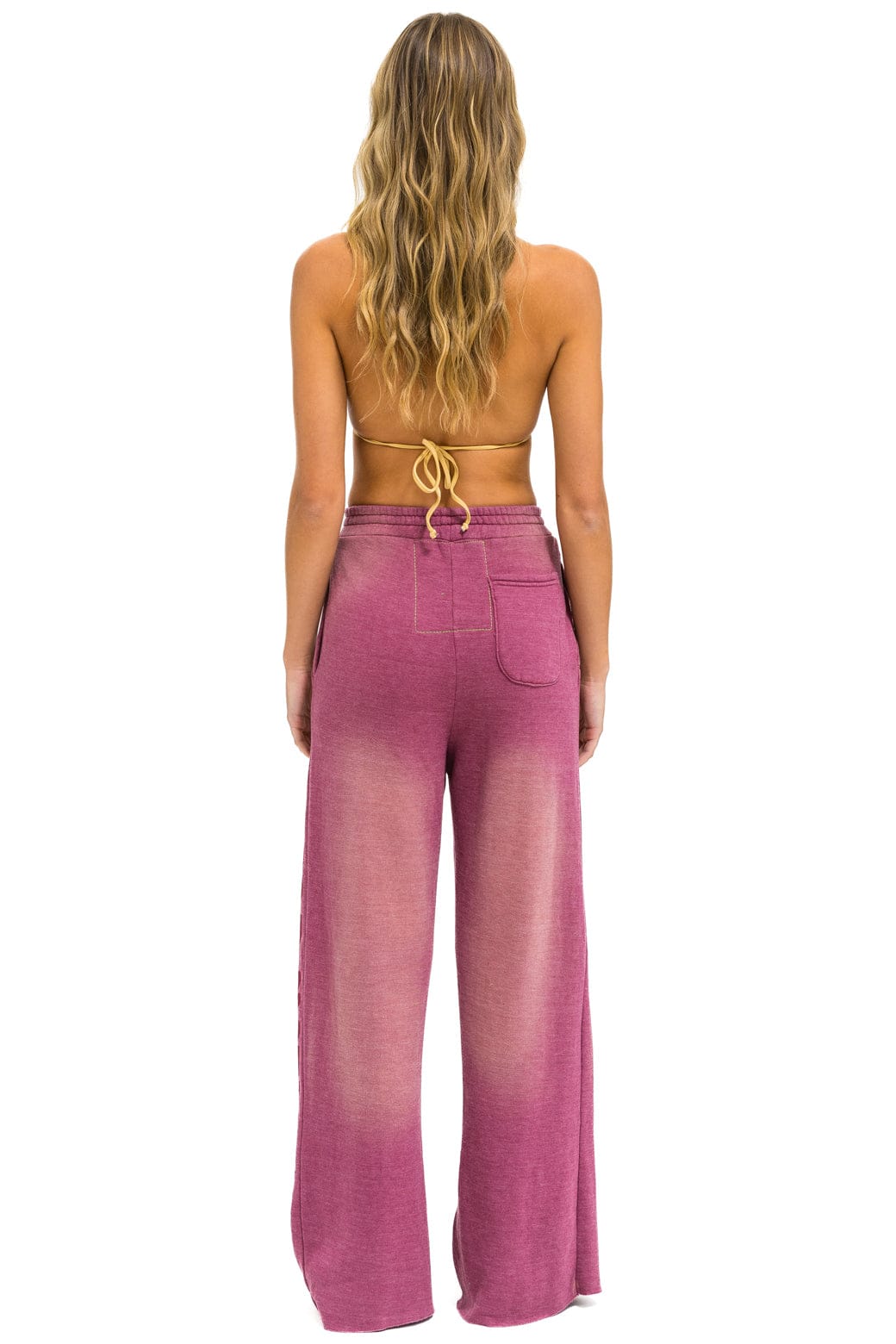 AN 3D WIDE LEG POCKET SWEATPANTS - FADED BERRY
