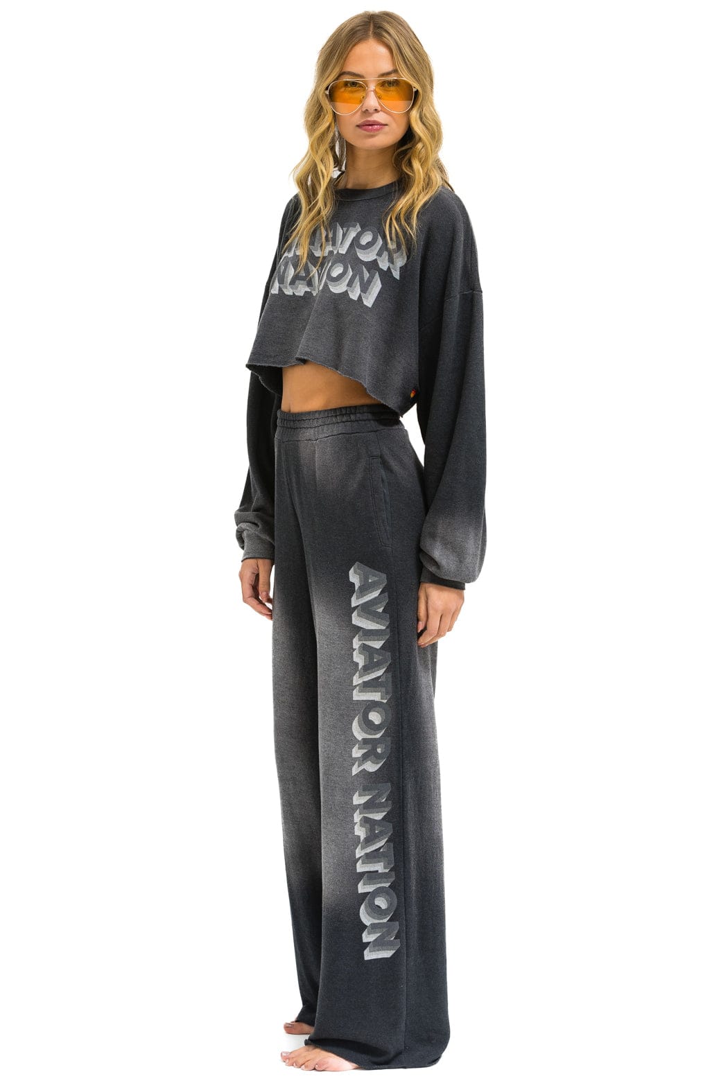 AN 3D WIDE LEG POCKET SWEATPANTS - FADED SMOKE