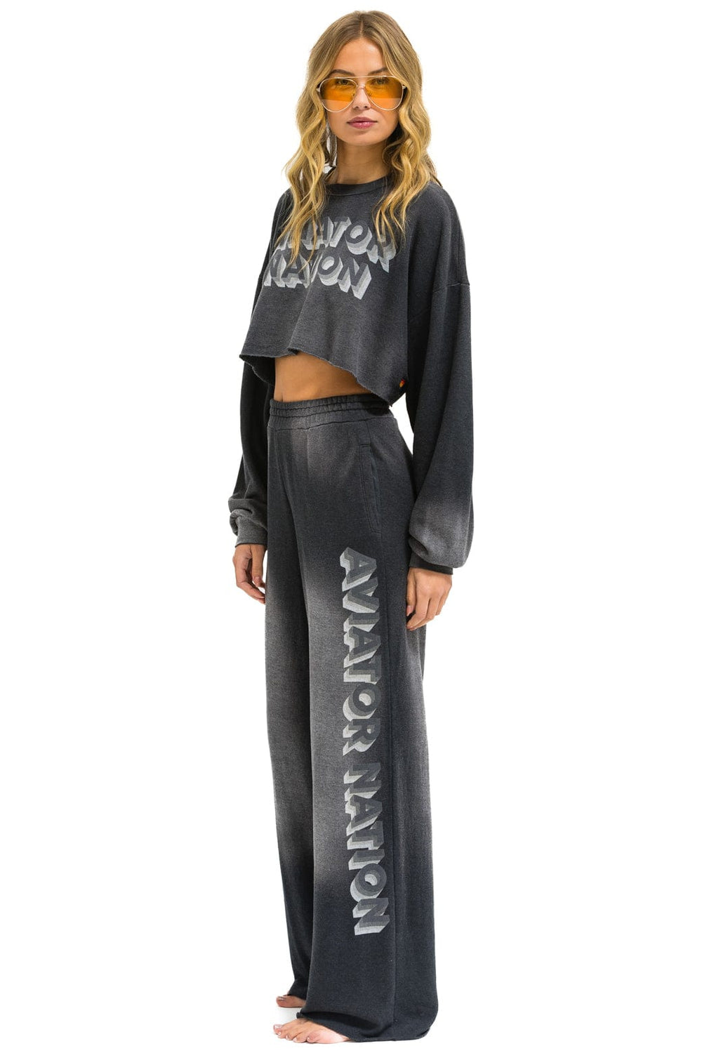 AN 3D WIDE LEG POCKET SWEATPANTS - FADED SMOKE