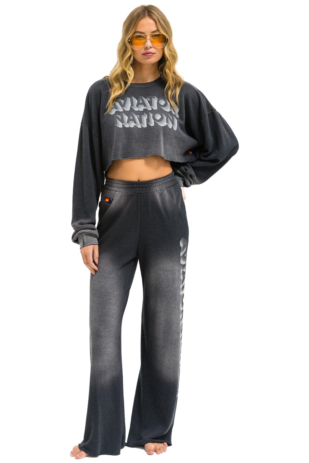 AN 3D WIDE LEG POCKET SWEATPANTS - FADED SMOKE