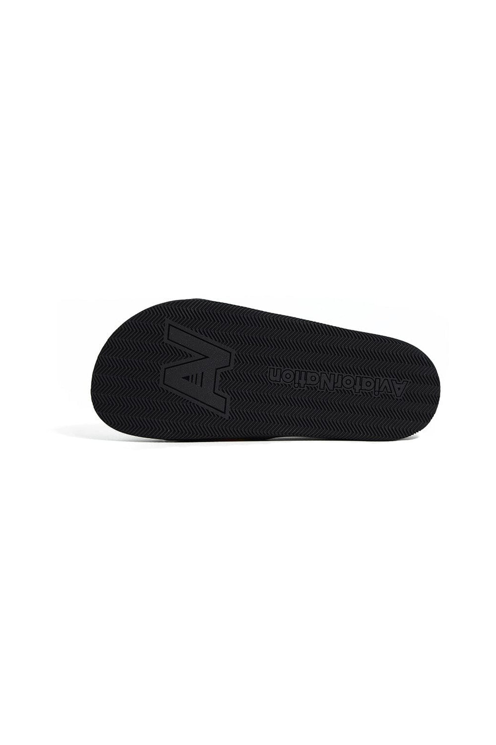 AVIATOR NATION LOGO RAINBOW 4 STRIPE SLIDES - BLACK