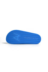 AVIATOR NATION LOGO RAINBOW 4 STRIPE SLIDES - OCEAN BLUE