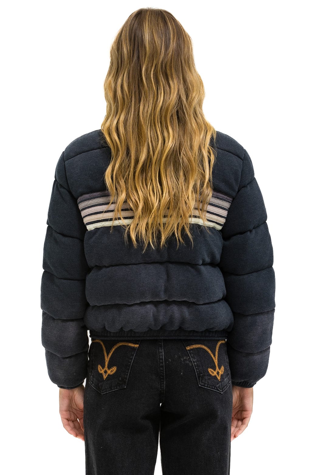 5 STRIPE FADED APRES JACKET - FADED SMOKE