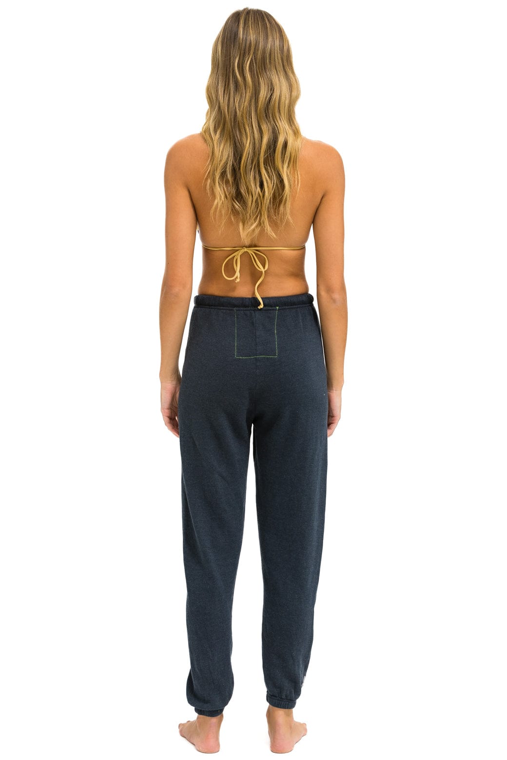 GLITTER HEART SWEATPANTS - CHARCOAL // NEON PINK