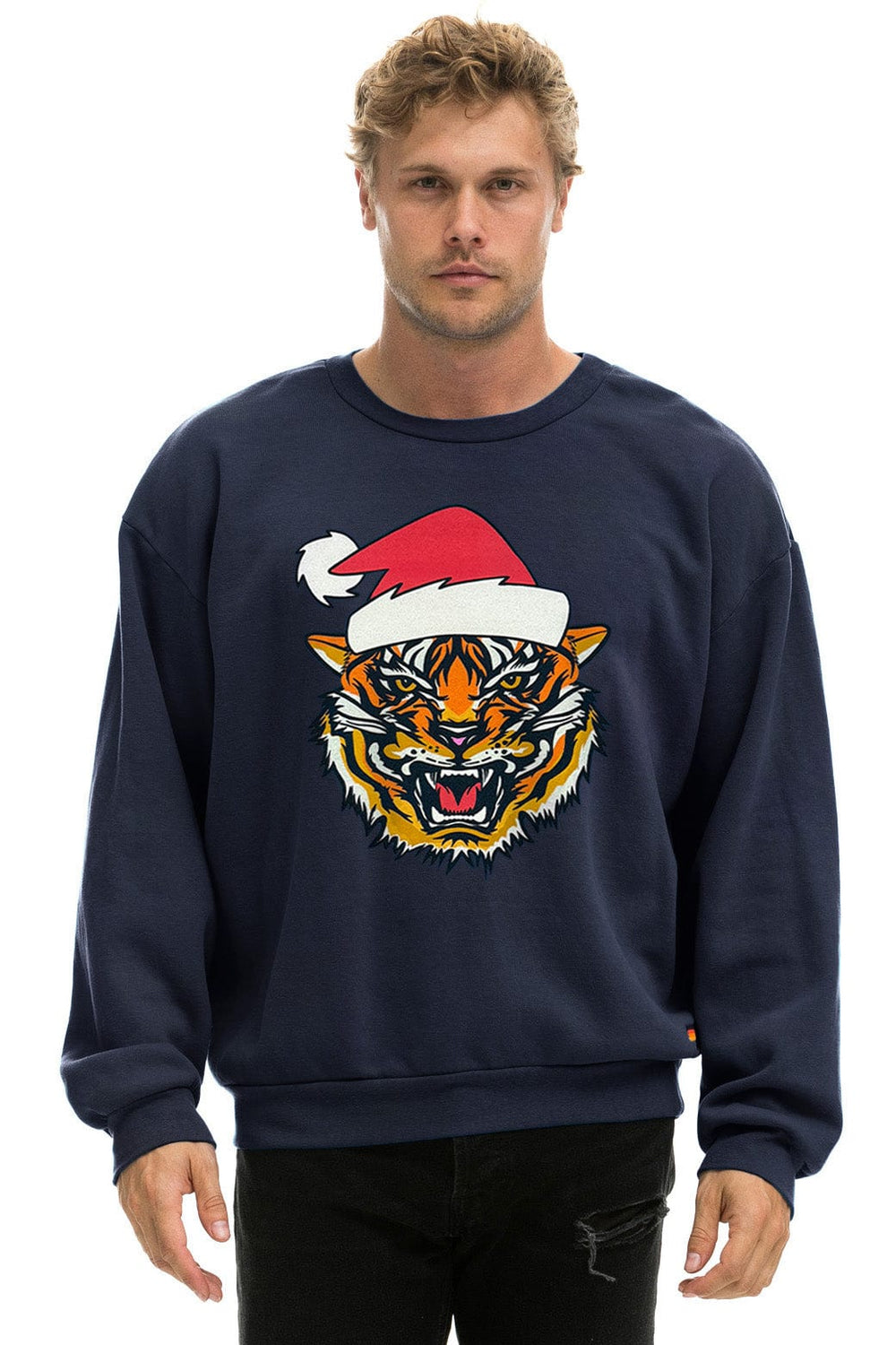 RELAXED SANTA TIGER SWEATSHIRT - NAVY