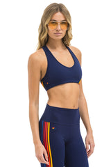 WOMEN'S 5 STRIPE SPORTS BRA - NAVY