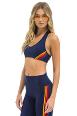 WOMEN'S 5 STRIPE SPORTS BRA - NAVY