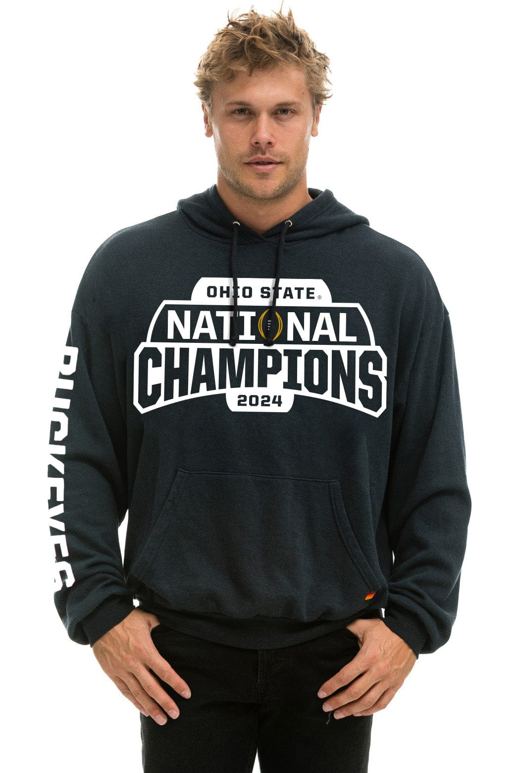 OHIO STATE CFP CHAMPIONS 2025 RELAXED PULLOVER HOODIE - CHARCOAL