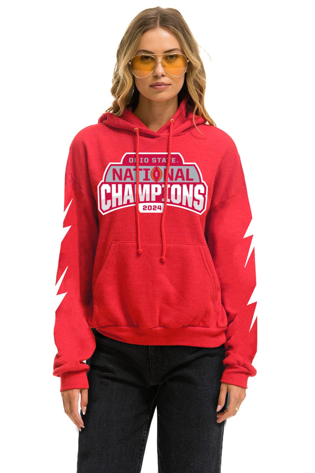 OHIO STATE CFP CHAMPIONS 2025 RELAXED PULLOVER HOODIE - RED