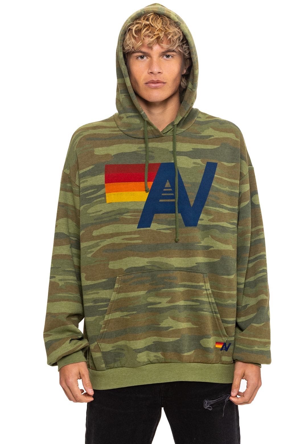 LOGO PULLOVER RELAXED HOODIE - CAMO