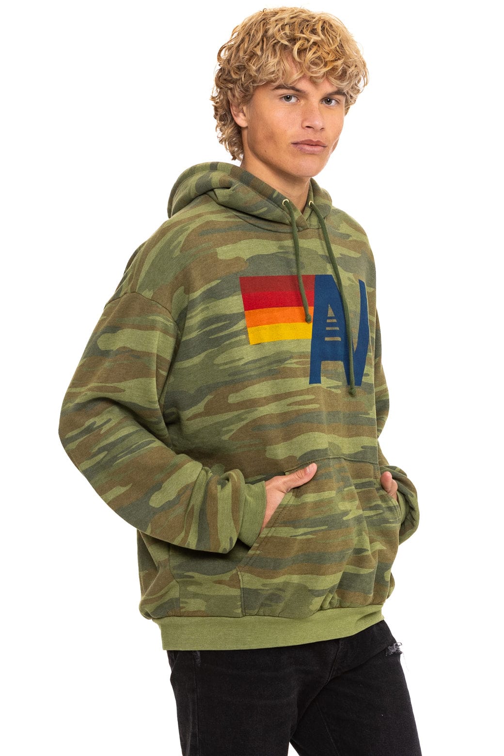 LOGO PULLOVER RELAXED HOODIE - CAMO