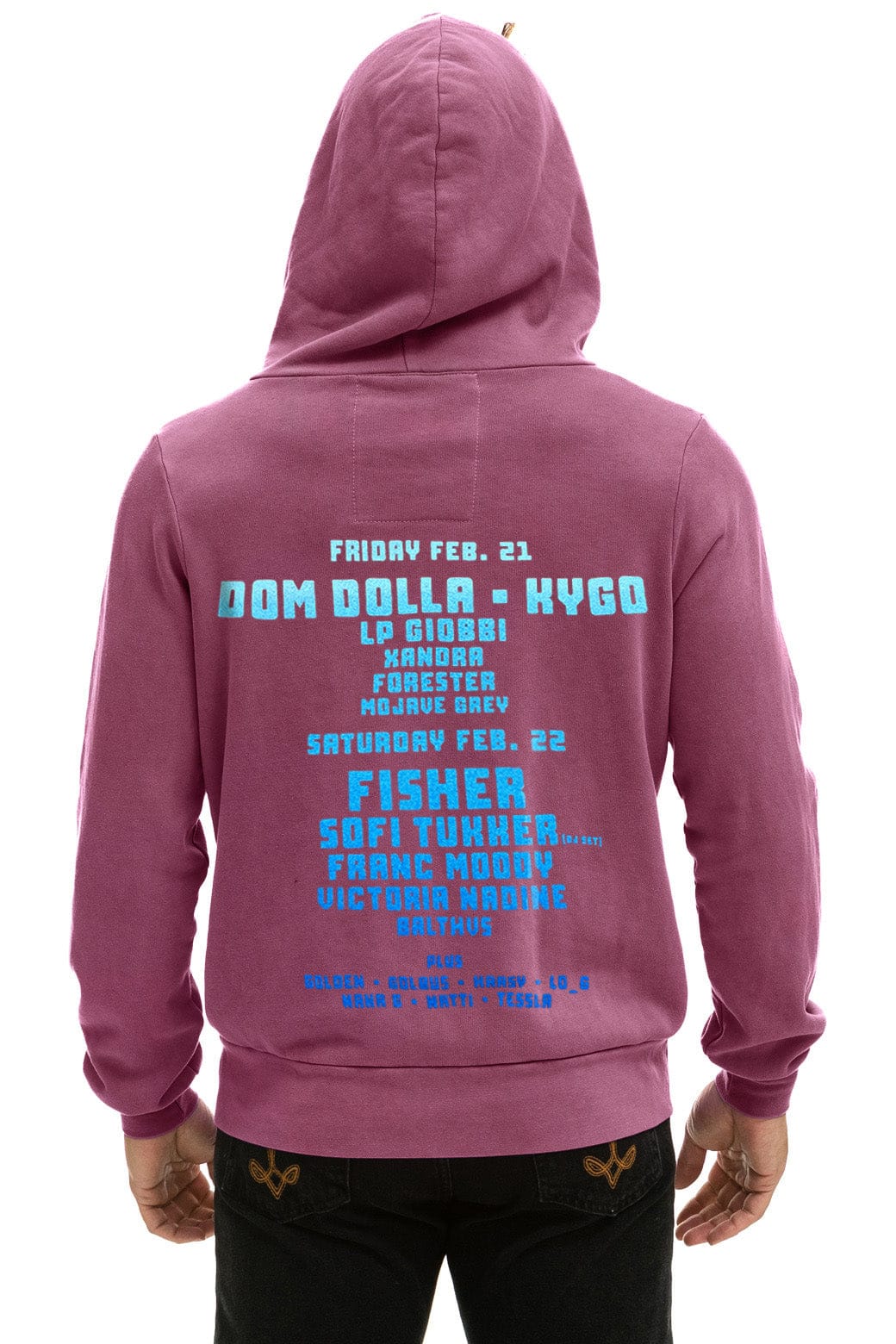 PALM TREE FESTIVAL ASPEN 2025 ZIP HOODIE - BERRY