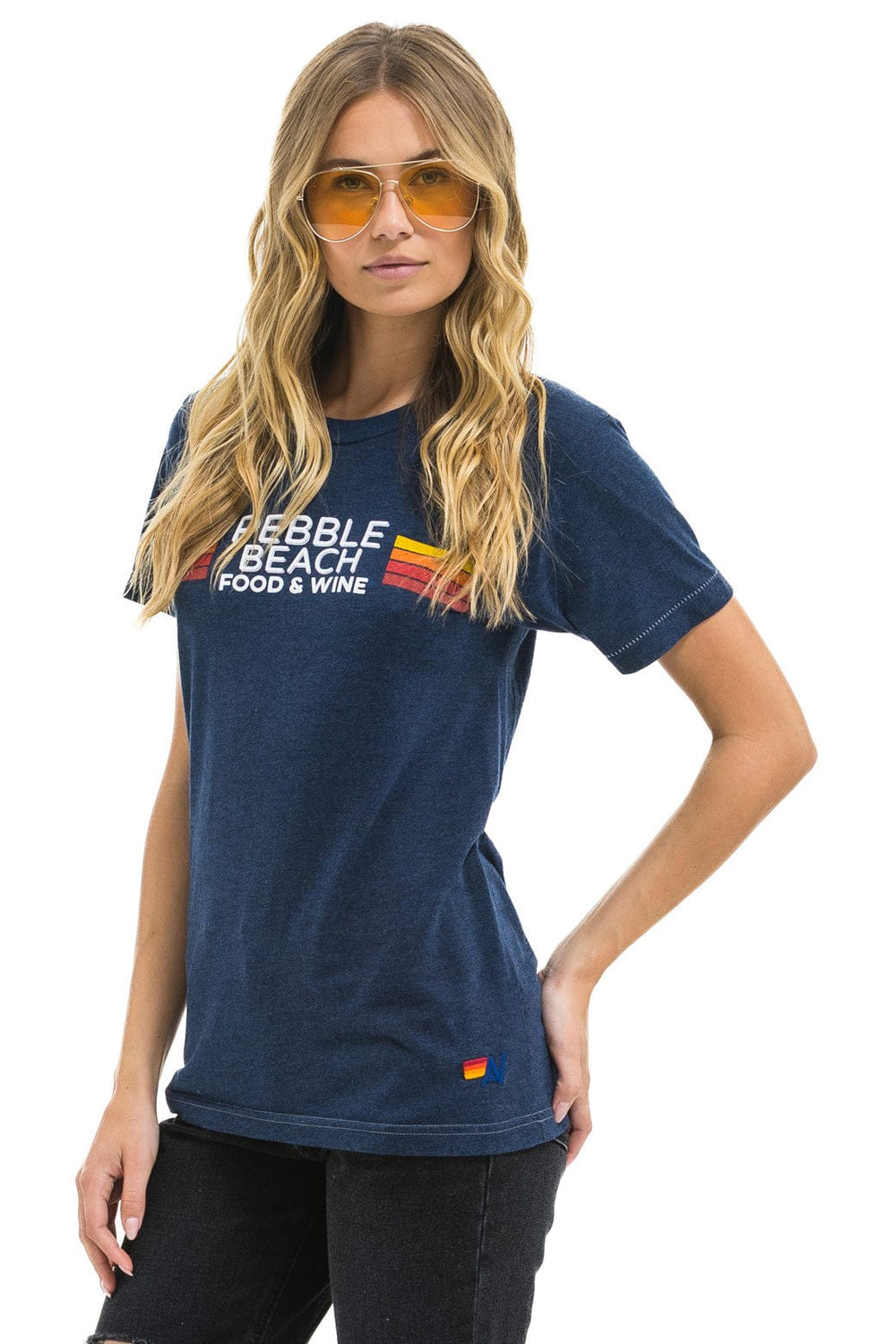 PEBBLE BEACH FOOD & WINE 2025 UNISEX CREW TEE - NAVY