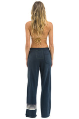 RUGBY STITCH WIDE LEG POCKET SWEATPANTS - CHARCOAL // CHARCOAL