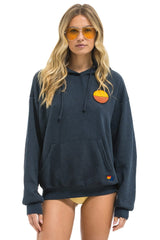 SUNSET PATCH PULLOVER RELAXED HOODIE - CHARCOAL