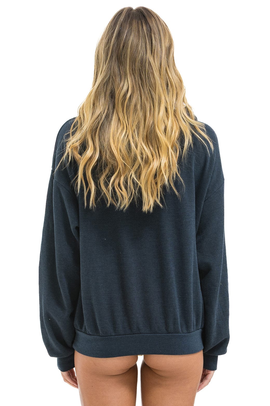SUNSET PATCH PULLOVER RELAXED HOODIE - CHARCOAL
