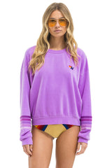 RUGBY STITCH 2 RELAXED CREW SWEATSHIRT - NEON PURPLE // PURPLE