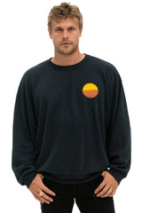 SUNSET PATCH RELAXED CREW SWEATSHIRT - CHARCOAL