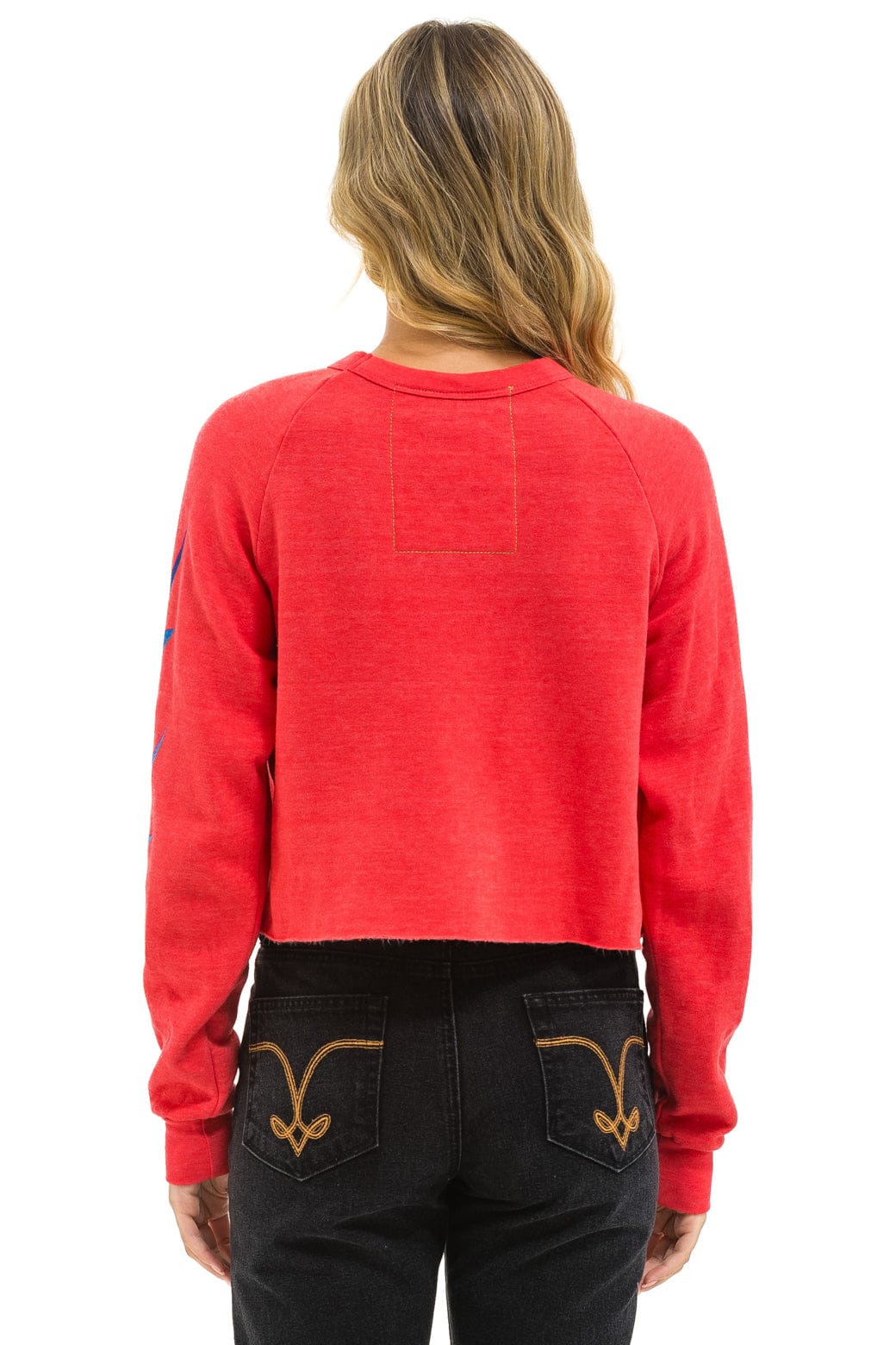 BOTTLEROCK 2025 CROPPED CREW SWEATSHIRT - NEON RED