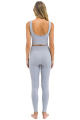 WIDE RIB FULL LENGTH HI-RISE LEGGINGS - LIGHT GREY