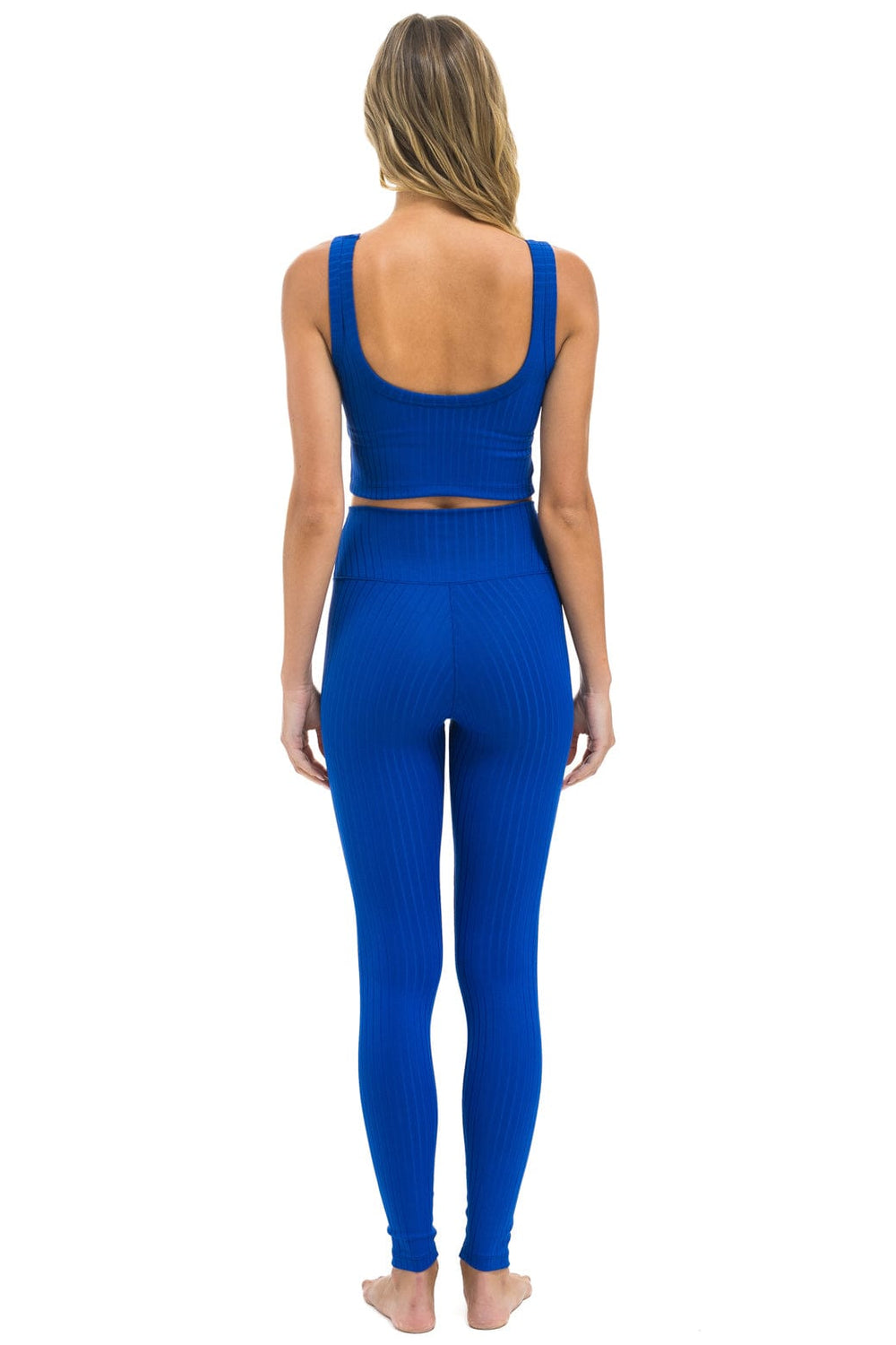 WIDE RIB FULL LENGTH HI-RISE LEGGINGS - ROYAL