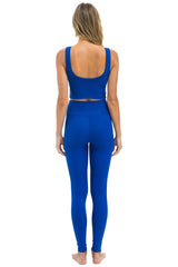 WIDE RIB FULL LENGTH HI-RISE LEGGINGS - ROYAL