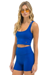WIDE RIB WOMEN'S SCOOP BACK SPORTS TANK - ROYAL