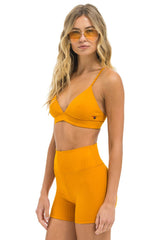 WIDE RIB TRIANGLE ADJUSTABLE SPORTS BRA - GOLD