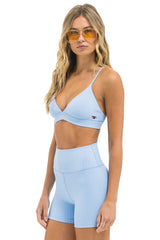 WIDE RIB TRIANGLE ADJUSTABLE SPORTS BRA - SKY