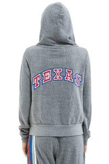 TEXAS RANGERS 5 STRIPE ZIP HOODIE - HEATHER GREY // USA