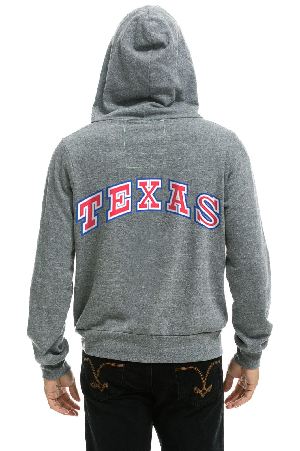 TEXAS RANGERS 5 STRIPE ZIP HOODIE - HEATHER GREY // USA
