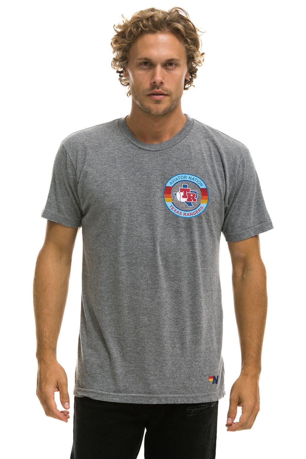 TEXAS RANGERS UNISEX CREW TEE - HEATHER GREY