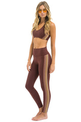 FULL LENGTH HI-RISE 5 STRIPE LEGGINGS - MOCHA