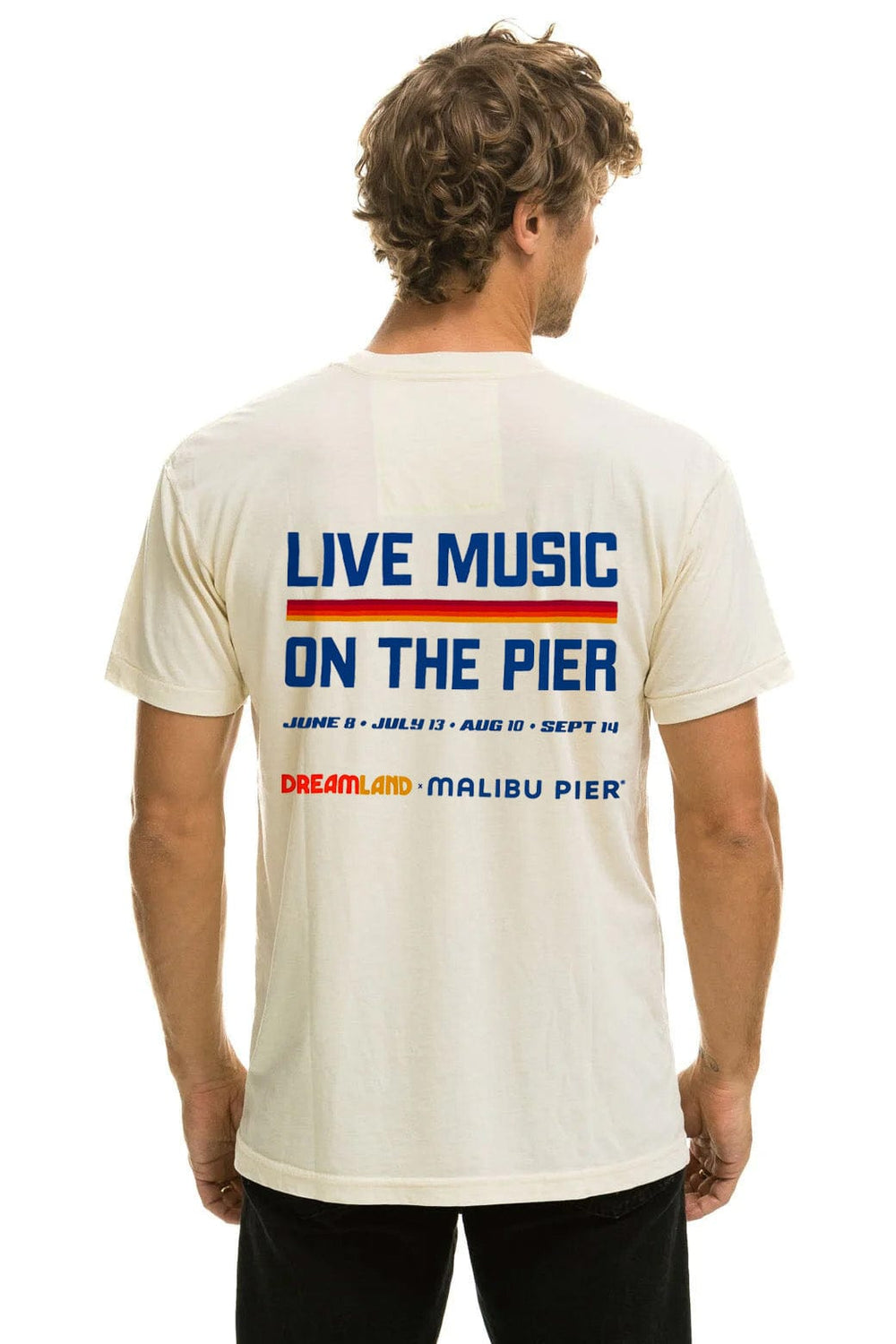 DREAMLAND MALIBU SUNDAY SESSIONS UNISEX CREW TEE - VINTAGE WHITE