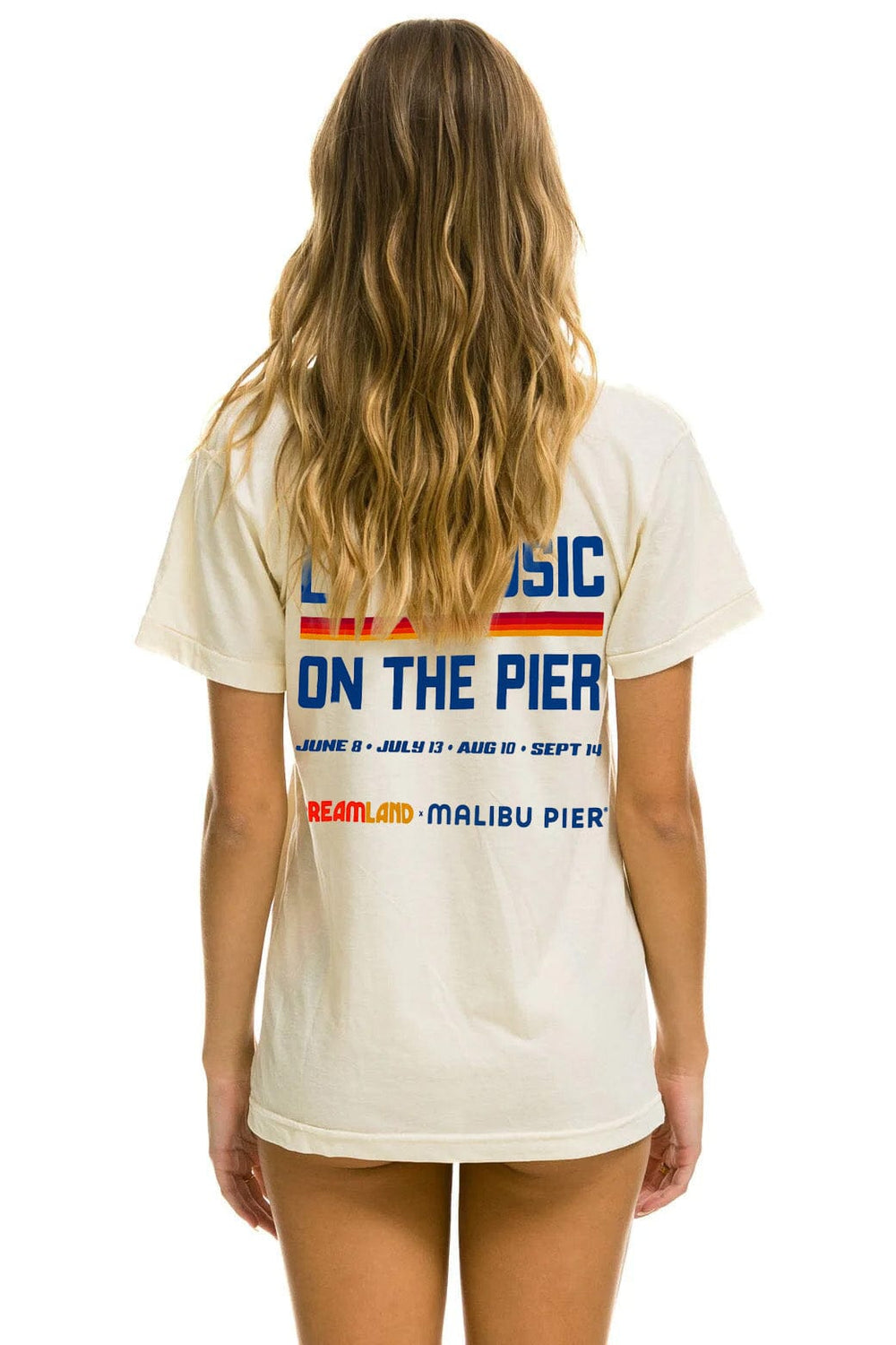 DREAMLAND MALIBU SUNDAY SESSIONS UNISEX CREW TEE - VINTAGE WHITE