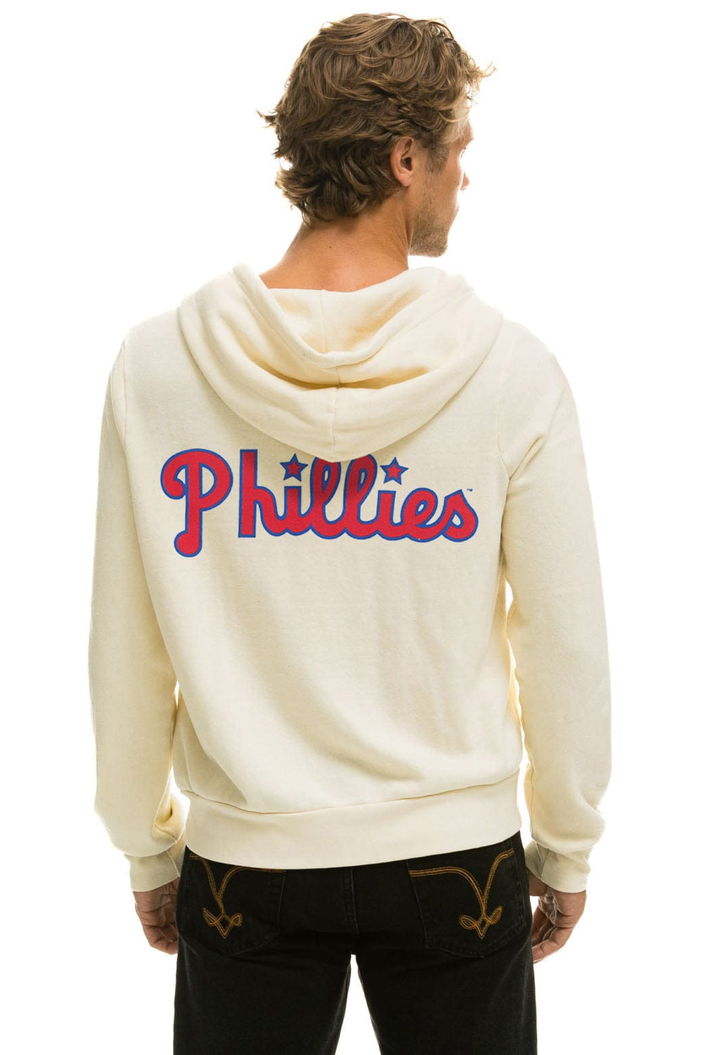 PHILLIES 5 STRIPE ZIP HOODIE - VINTAGE WHITE // USA