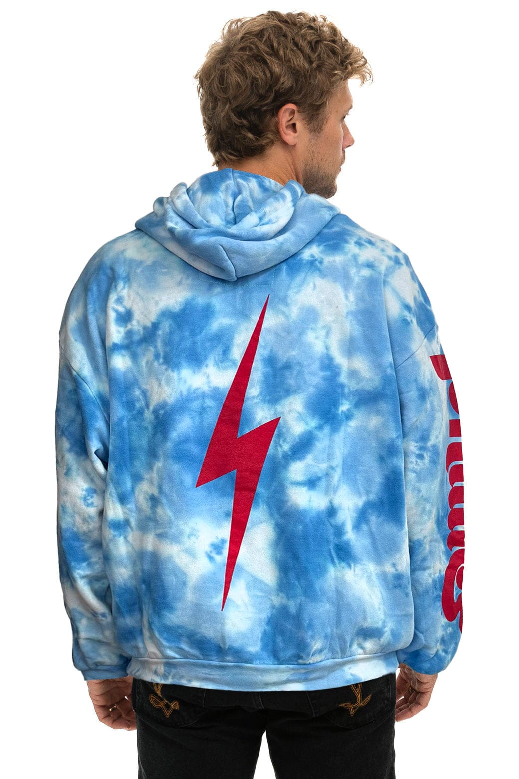 PHILLIES HAND DYED RELAXED PULLOVER HOODIE - TIE DYE BLUE