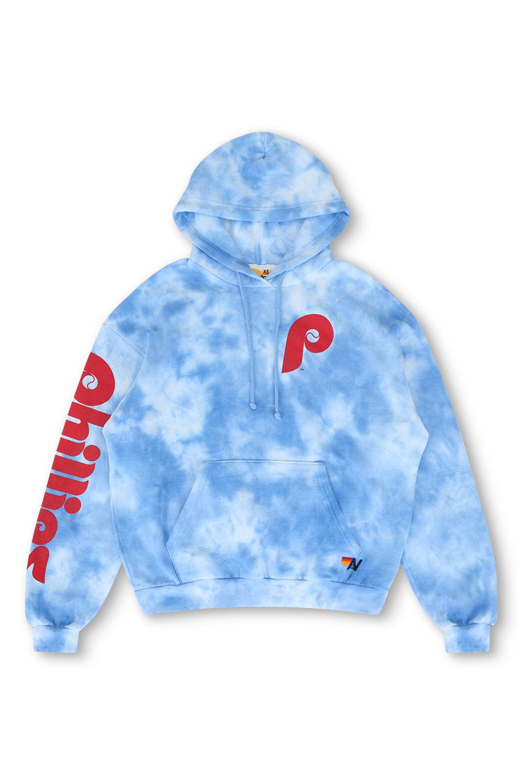 PHILLIES HAND DYED RELAXED PULLOVER HOODIE - TIE DYE BLUE