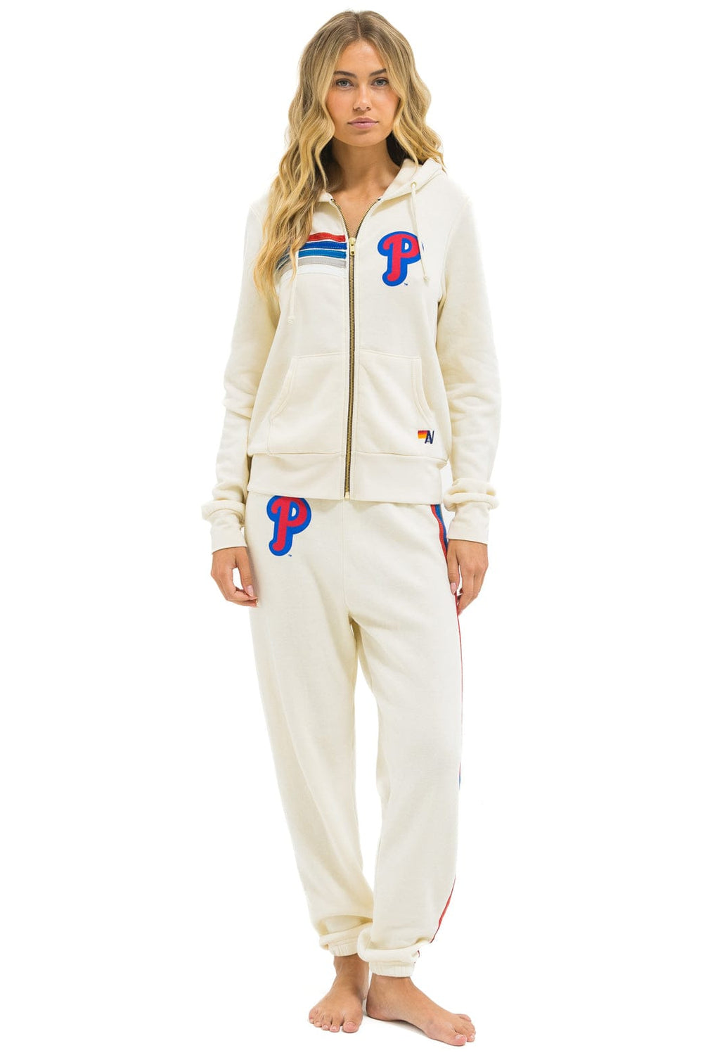 PHILLIES 5 STRIPE SWEATPANTS - VINTAGE WHITE // USA