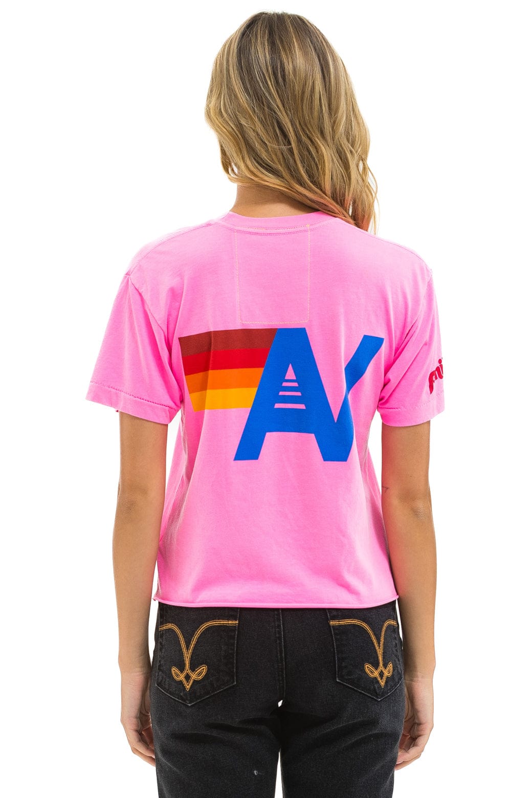 PHILLIES AVIATOR NATION BOYFRIEND TEE - NEON PINK
