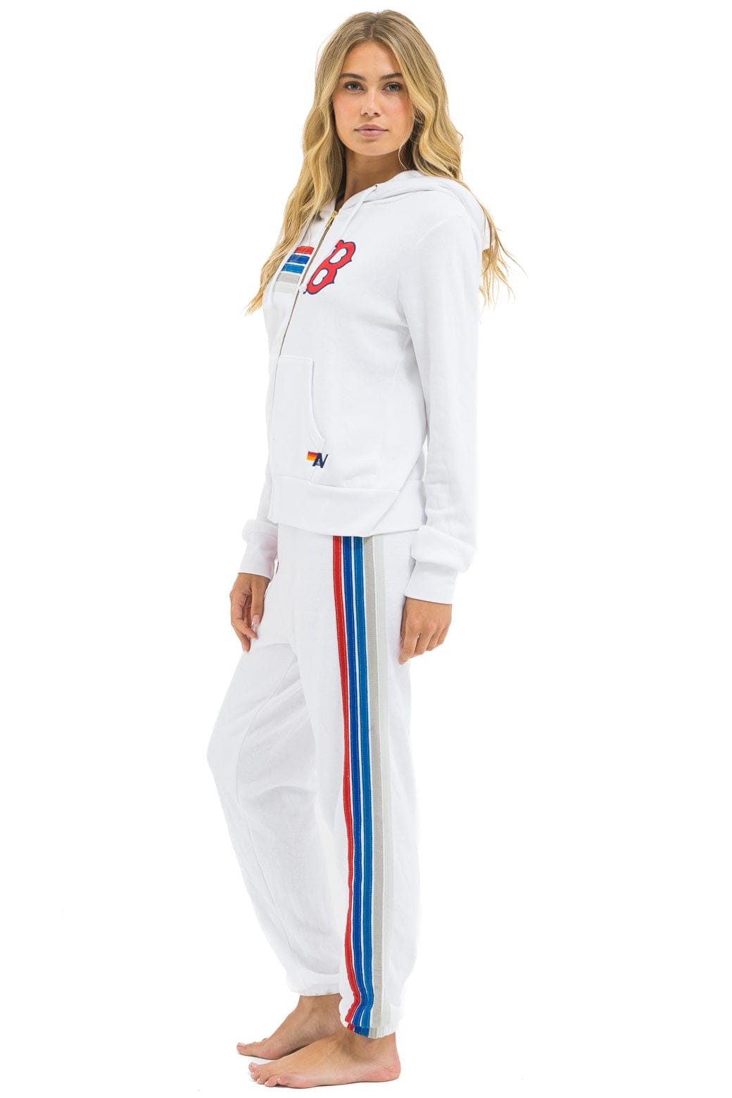 BOSTON RED SOX 5 STRIPE SWEATPANTS - WHITE // USA