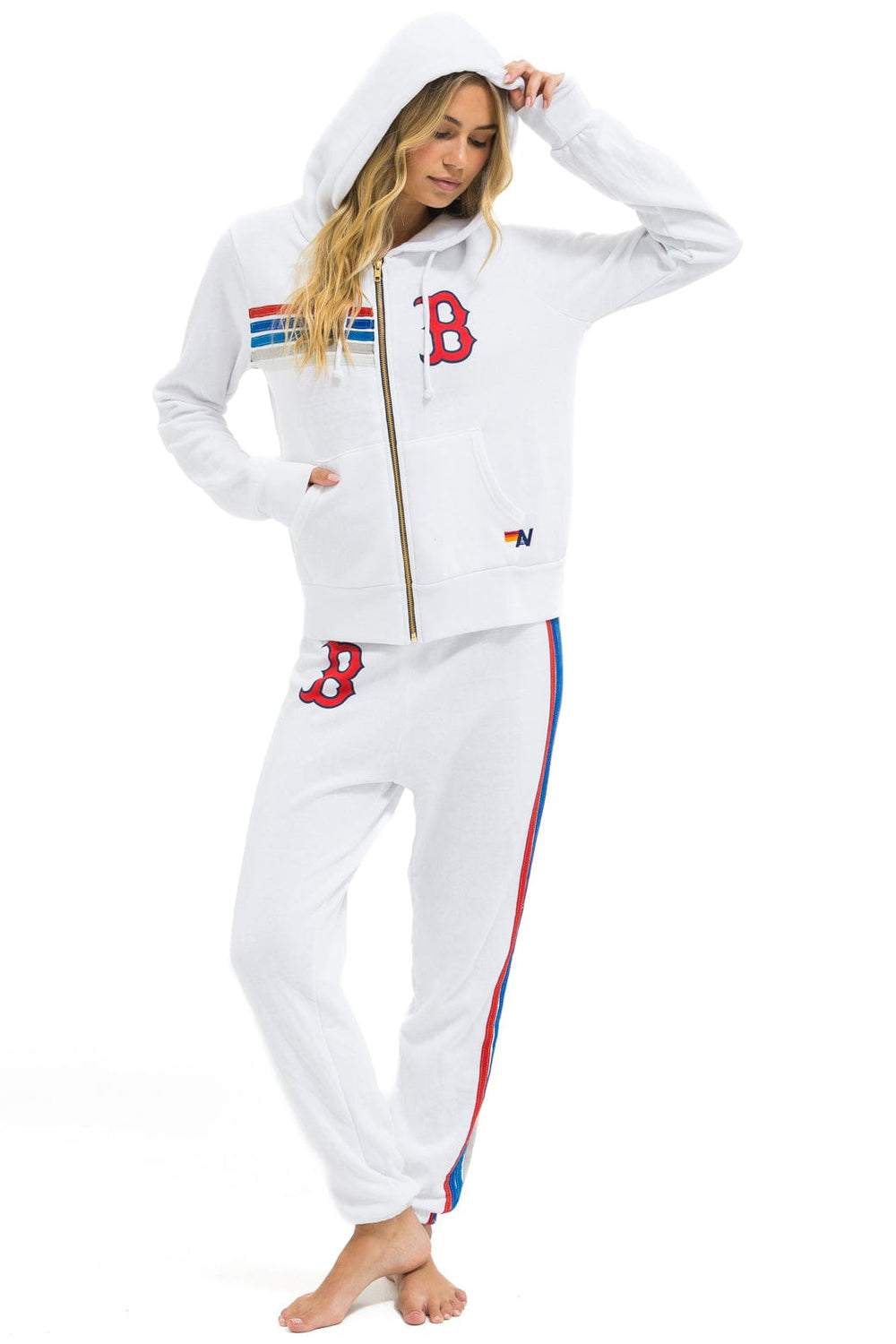 BOSTON RED SOX 5 STRIPE SWEATPANTS - WHITE // USA