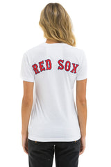 RED SOX BOLT UNISEX CREW TEE - WHITE
